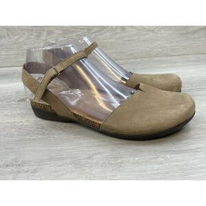 Dansko Rowan Women's 9 Brown Slingback Leather Sandal Cork Wedge Footbed Comfort